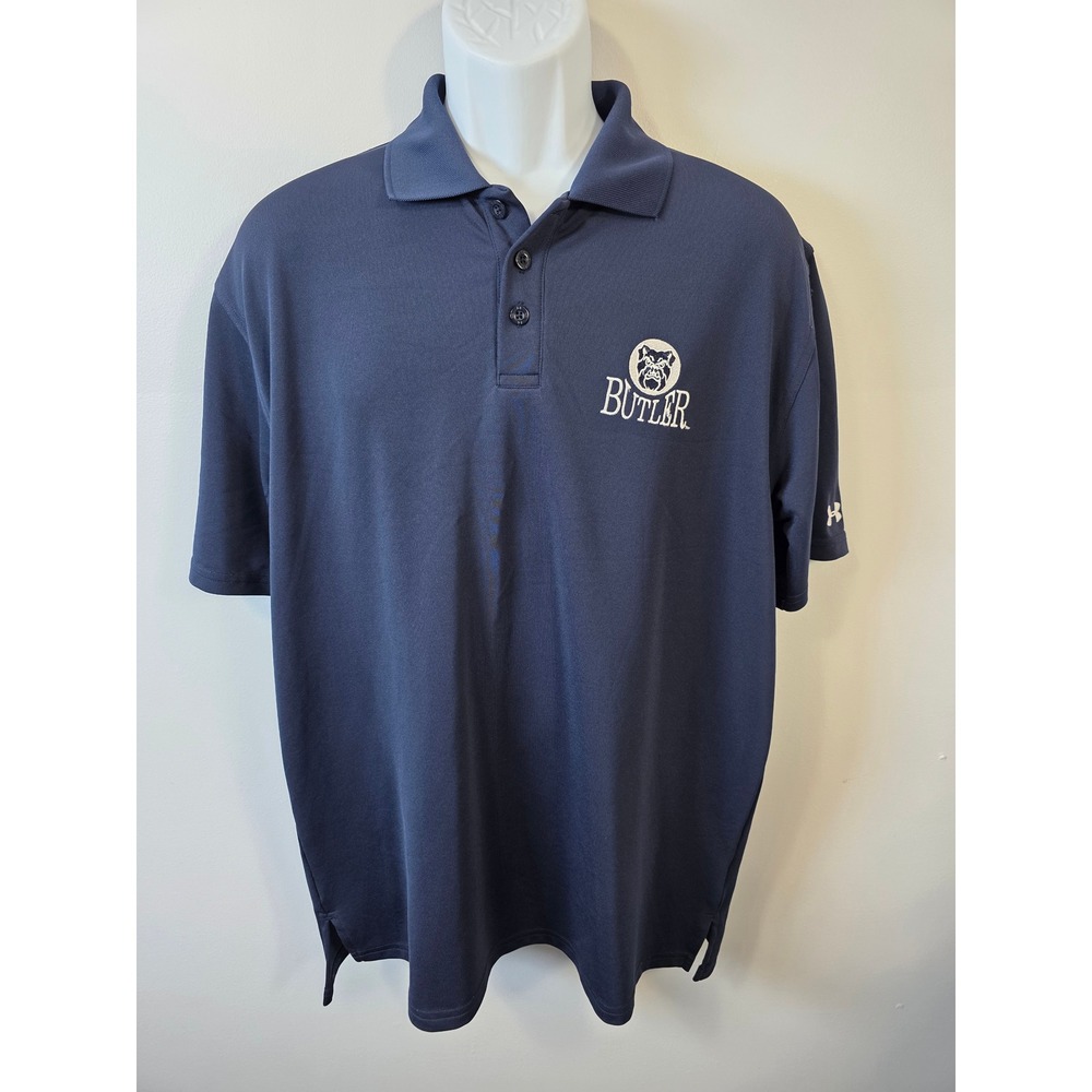 Under Armour Butler Bulldogs Polo Shirt Mens Medium Navy Blue HeatGear NCAA